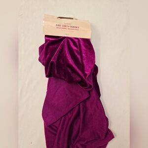 NEW! Cee Cee's Closet Women's Velvet Headwrap, Rich Magenta - 18"x72"